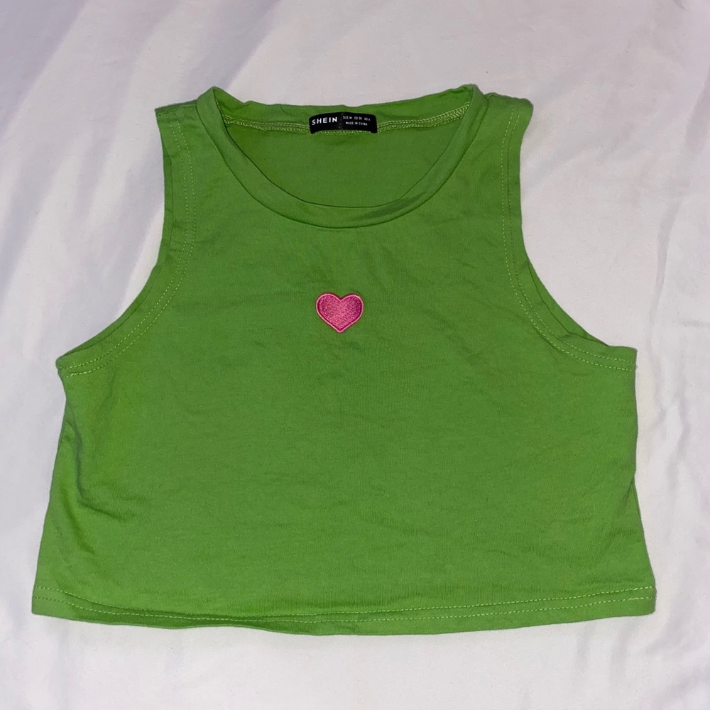 BRAND NEW SHEIN green halter top with heart detail